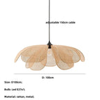 Petal Rattan Wicker Chandelier for Tea House Dining Room