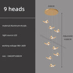 Butterfly Chandelier Staircase Suspended Loft Pendant Light for Living Room & Hallway