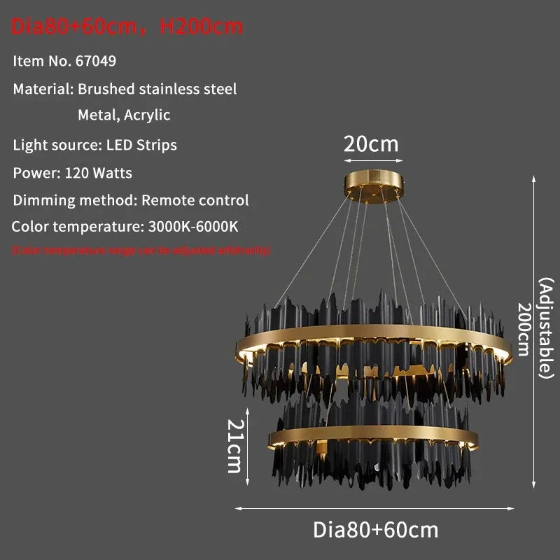 Luxury Modern Chandelier Circle Pendant Light for Living Room by Afralia™