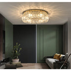 Golden LED Crystal Round Ceiling Lamp
