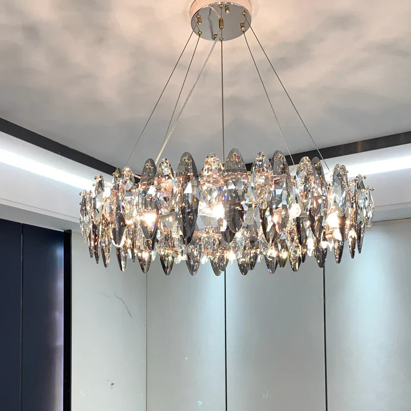 Luxury Crystal Light Chandelier: High-End Nordic Kitchen Living Room Home Decor