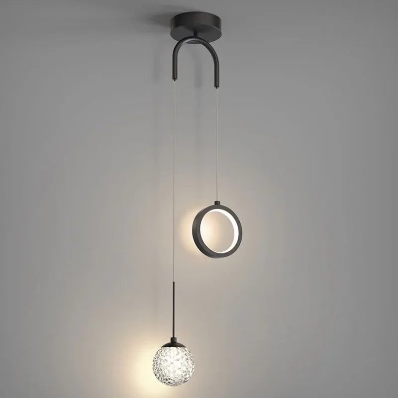 Gold Ring LED Pendant Light for Ceiling Suspension in Luxury Design