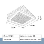 Crystal Ceiling Lamp: Nordic Gold LED Light for Bedroom, Hotel, Office, Living Room.