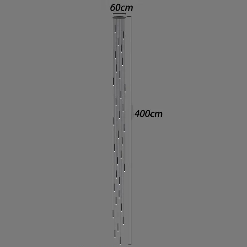 LED Staircase Chandeliers: Modern Pendant Light Lamps for Living Room Decor