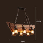 Retro Wood E27 LED Ceiling Chandelier: Antique Industrial Bar Pendant Lights for Vintage Ambiance