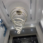 Crystal Chandelier: LED Dimmable Pendant Light for Stairs, LED Luminaria Fixture