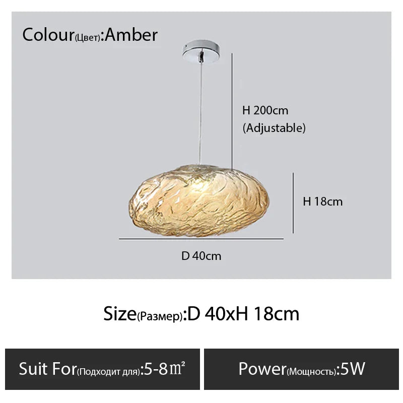 Glass Cloud Chandelier LED Pendant Lamp for Villa Staircase & Hotel