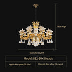 Jade Crystal Chandelier - Elegant European Style Living Room Lighting