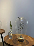 Glass Desk Lamp: Vintage Industrial Style Table Light for Bedroom Décor
