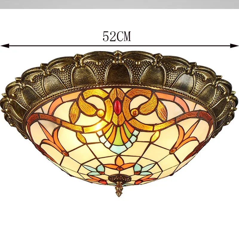 Bohemian Glass Ceiling Light: European Baroque Style for Home Decor & LED Lighting.