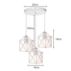 Wrought Iron Caged Pendant Light for Industrial Style Decor