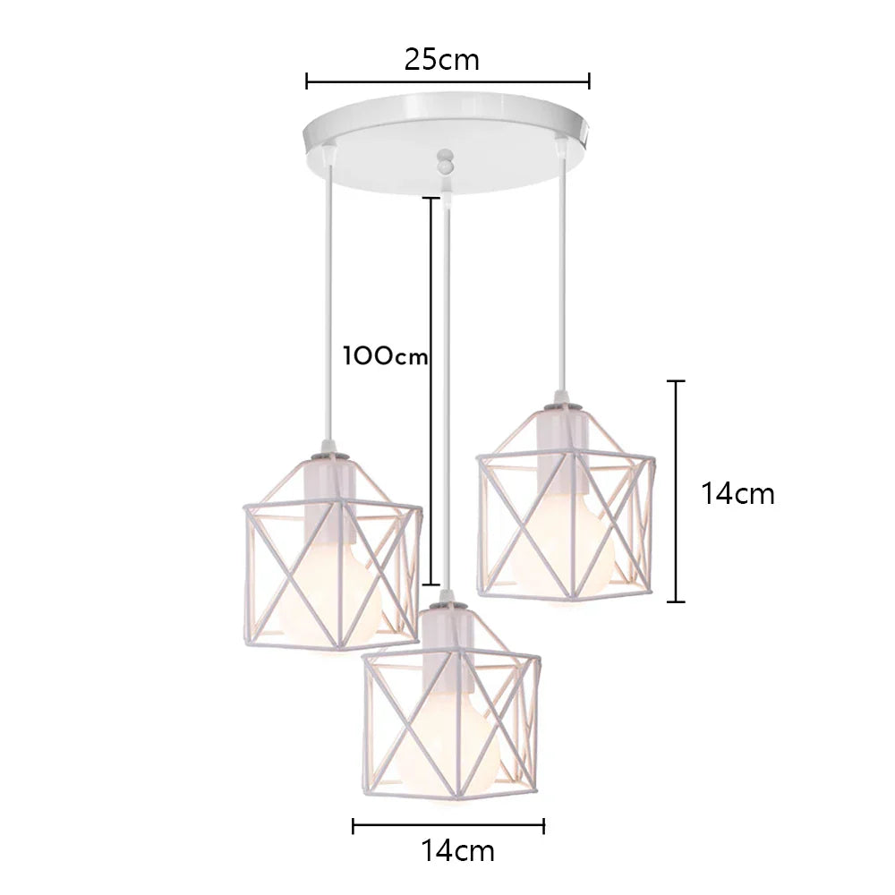 Wrought Iron Caged Pendant Light for Industrial Style Decor