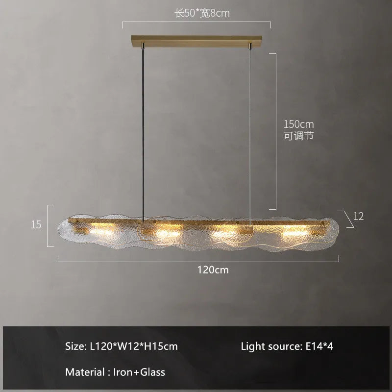Art Glass Dining Table Chandelier: Modern Luxury LED Hanging Light Fixtures