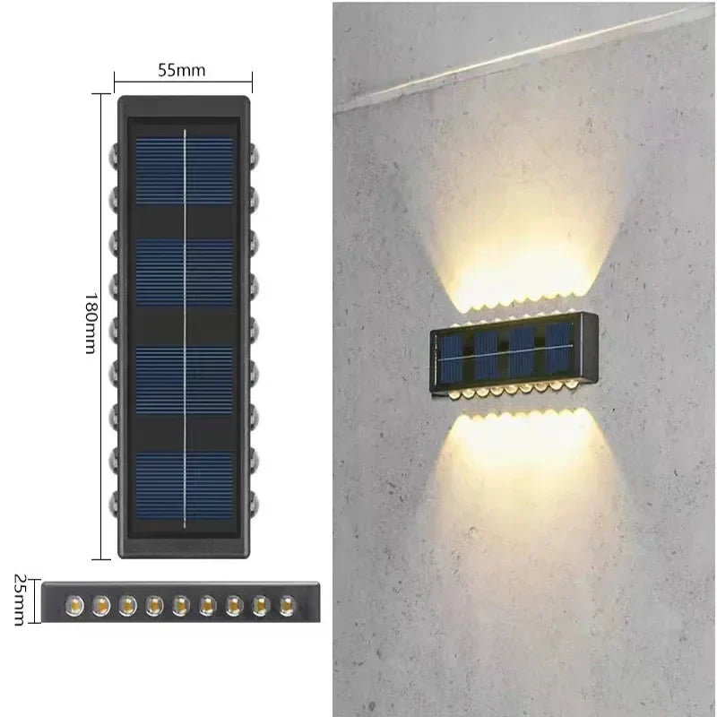 Solar Wall Lamp: Outdoor Waterproof Up/Down Lighting for Garden, Street, Landscape, Balcony