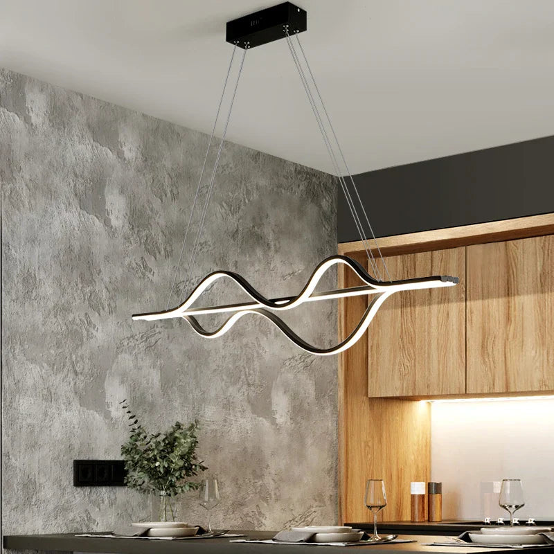 Nordic Minimalist LED Chandelier: Modern Aluminum Copper Pendant Lamp for Home Decor