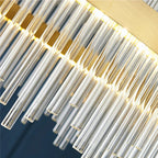 Crystal Pendant Chandelier: Remote Control Dimmable LED Lighting