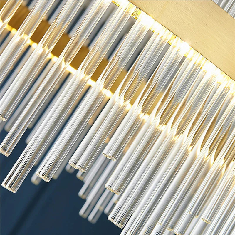 Crystal Pendant Chandelier: Remote Control Dimmable LED Lighting