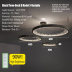 Crystal LED Chandelier Circle Hanging Lamp - Modern Luxury Dimmable Lighting