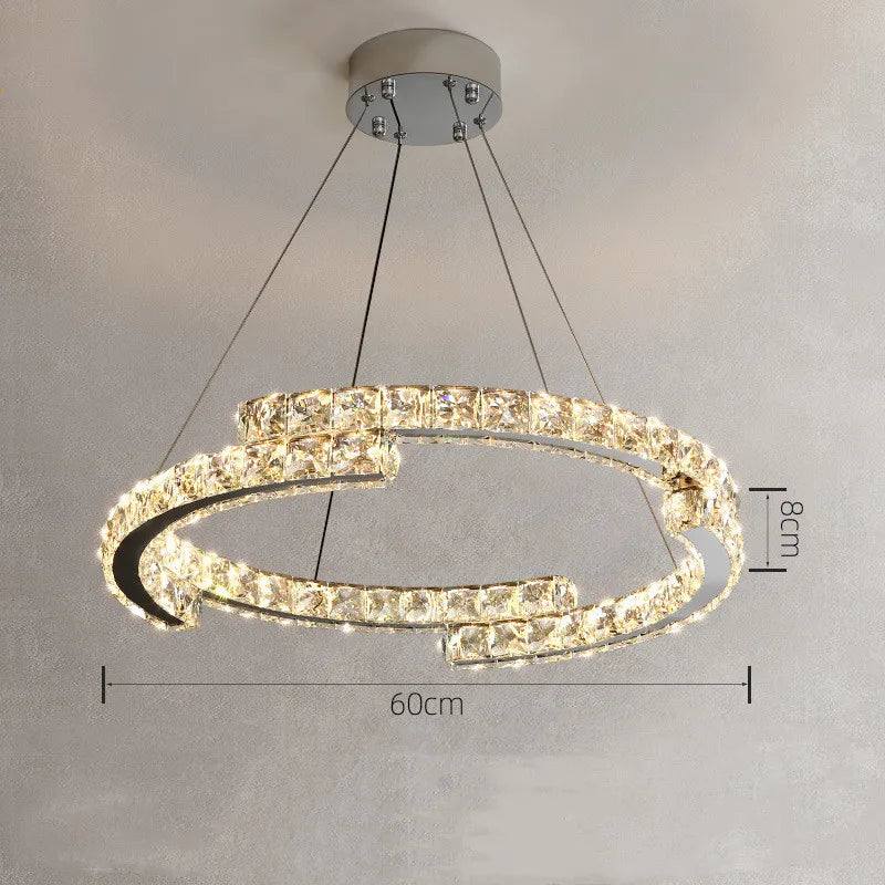 Luxury Crystals Chandelier LED Pendant Lamps - Dimmable Double Layer High-end Lights