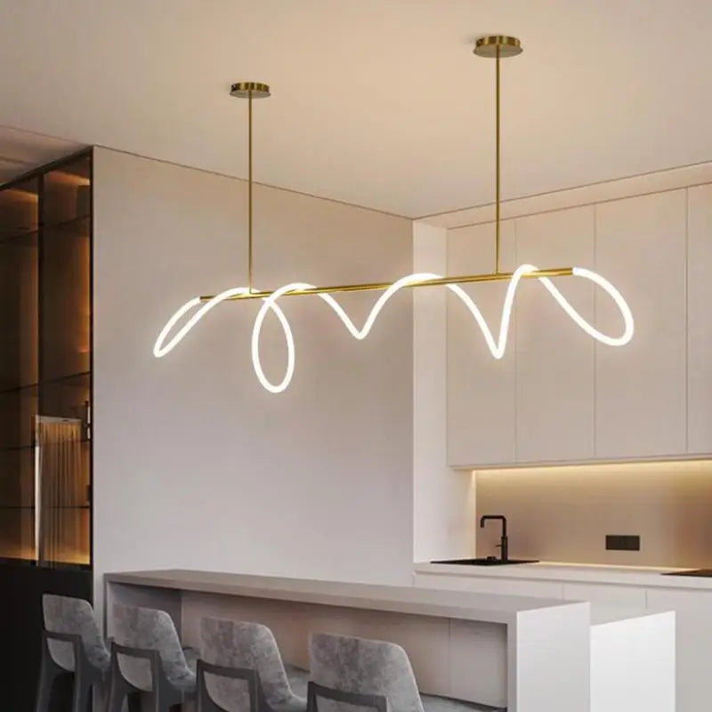 LED Long Hose Chandelier for Dining Room Kitchen Bar Pendant Lamp