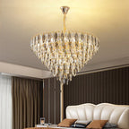 Crystal Chandelier: Elegant Small Duplex Living Room Loft Hotel Lobby Staircase Lighting