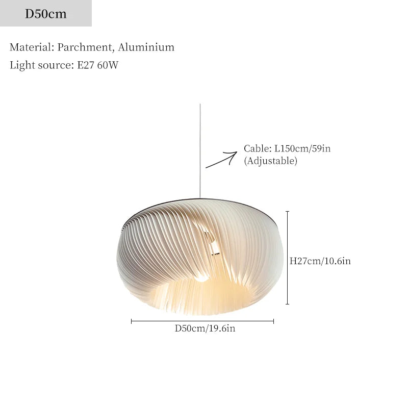 Wabi Sabi Parchment Ceiling Lamp: Elegant Japan Pendant Light for Home Decor.
