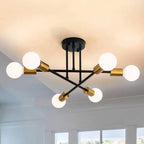 Vintage Wrought Iron Chandelier for Living Room - Industrial Loft Ceiling Lighting