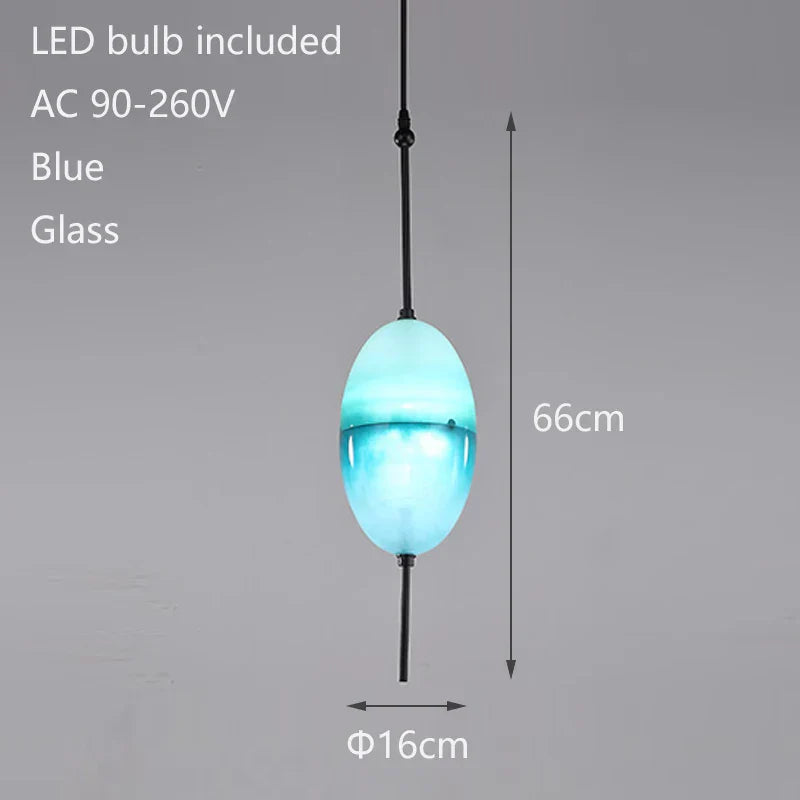 Night Flow Teardrop Glass Pendant Light in Blue - Italian Design Replica