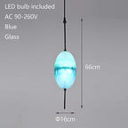 Night Flow Teardrop Glass Pendant Light in Blue - Italian Design Replica