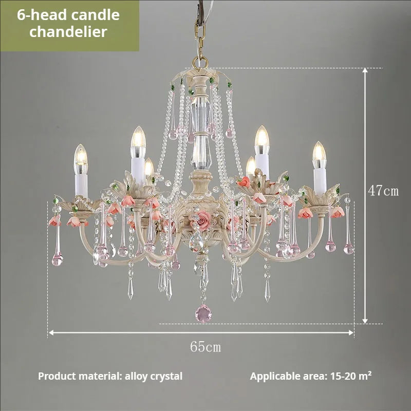 Crystal Chandelier: Elegant French Light Luxury Candle Design for Romantic Living and Dining Rooms