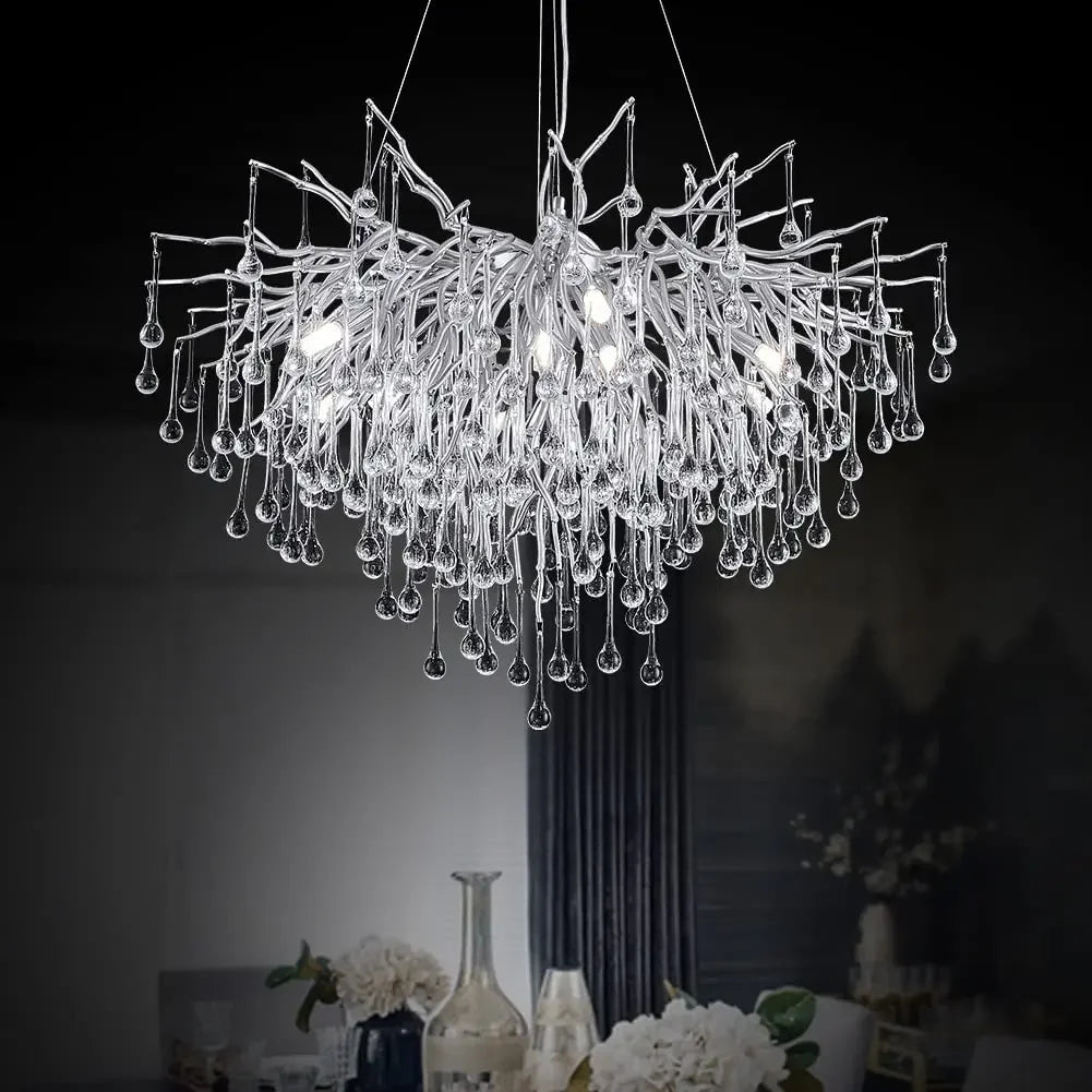 Luxury Crystal LED Chandelier Silver Gold G9 - Perfect for Indoor Hall Living Room Dining Room