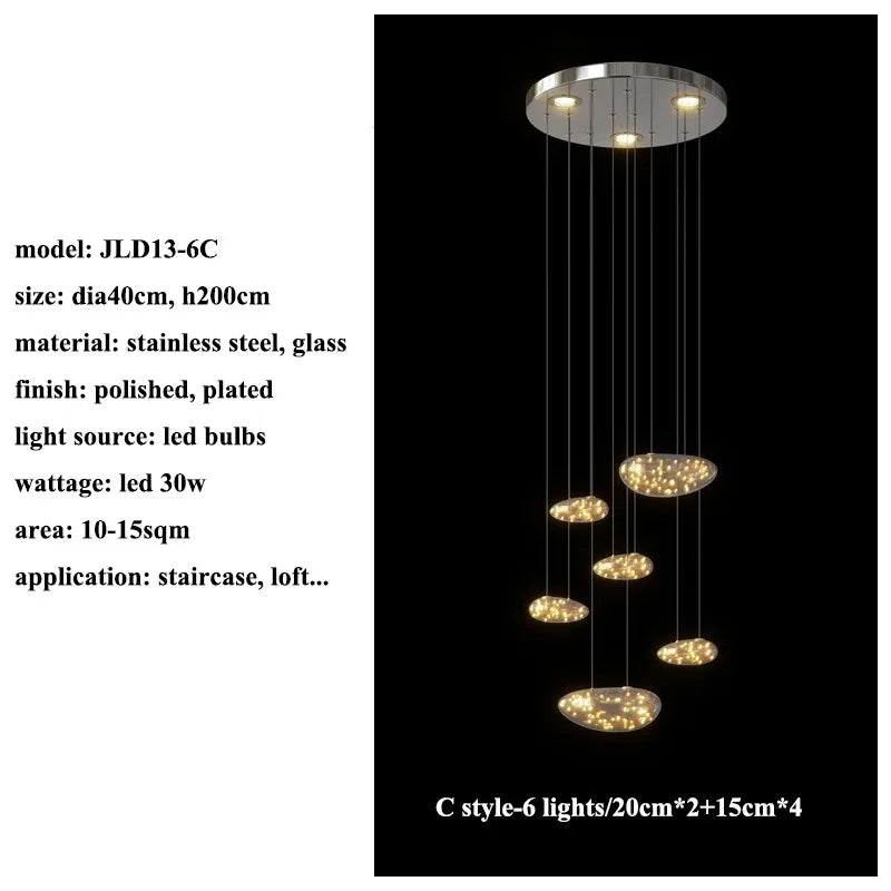 LED Drop Chandelier Lighting for Living & Dining Room Decor
