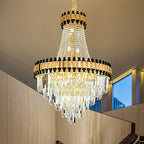Crystal Chandelier for Duplex Villa Living Room with Intelligent Dimming