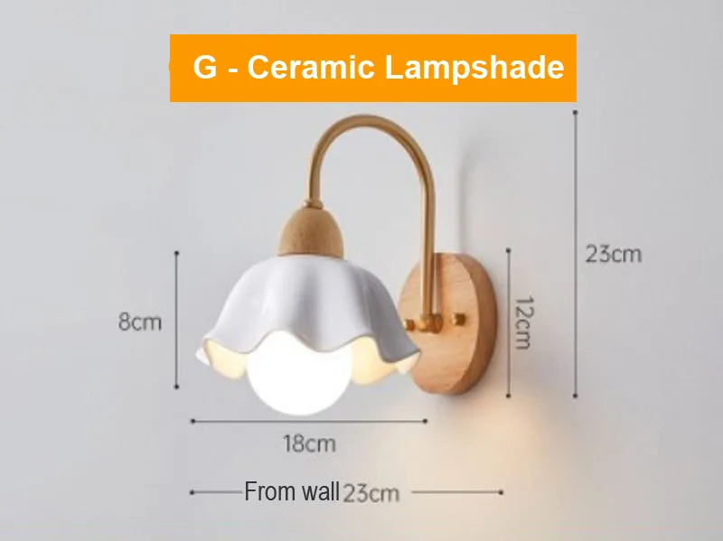 Wood Wall Lamp: Nordic Japanese LED Sconce for Bedroom & Living Room, Vintage Home Decor