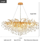 Crystal Tree Branch Chandelier: Luxury LED Pendant Light for Elegant Living Spaces