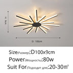 Flower Acrylic Chandelier, Indoor Living Room Bedroom Lamp, Gold Black White Glass