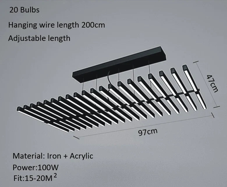 LED Chandelier: Modern Art Pendant Light for Living/Dining Room, Office, Bar