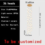 Magnolia Ceramic LED Chandelier for Duplex Living Room and Dining Room