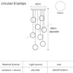Modern Chandelier Luxury Villa Staircase Lighting by Afralia™