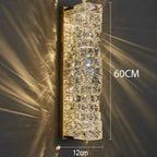 Gold Chrome Crystal Wall Sconce LED Lamp for Living Room Bedroom TV Background Lighting