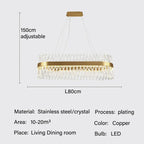 Modern Luxury Crystal LED Pendant Chandelier for Home Living Dining Room Lighting