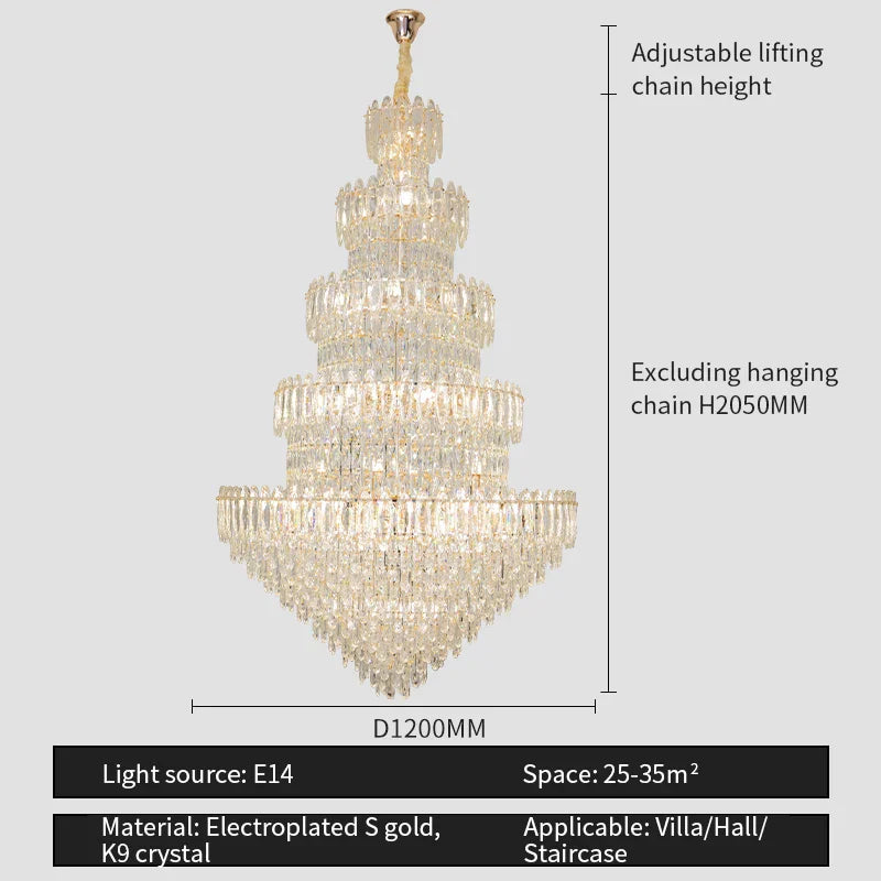 Luxury Crystal Chandelier: Modern European Style Main Dining Room & Living Room Lighting