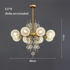 Glass Ball LED Pendant Light: Modern Chandelier for Living Room Kitchen Island
