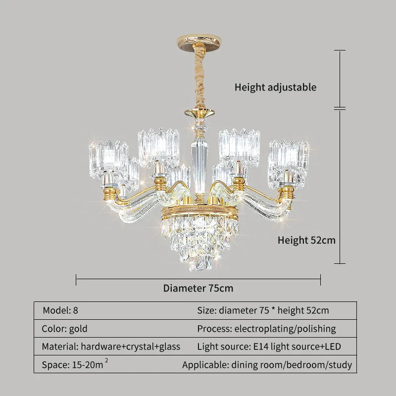 Crystal Chandelier: Elegant European Garden Lamp for Living Room, Bedroom