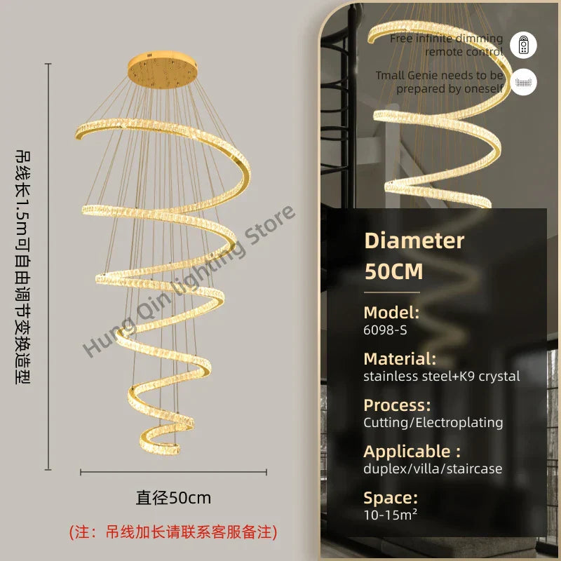 Crystal Pendant Chandelier for Living & Dining Room Lighting