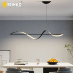 Dimmable LED Linear Chandelier Pendant for Kitchen Bedroom Dining Room