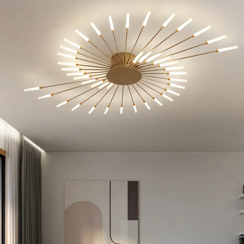Nordic Gold LED Chandelier Ceiling Lights for Home Lighting