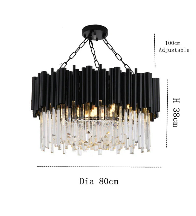 Crystal Chandelier: Modern Luxury Lighting for Elegant Living and Dining Rooms