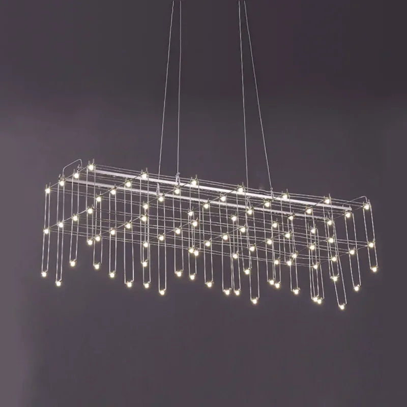 Nordic Starry Chandelier: Minimalist Luminaire for Clothing Store, Bar & Desk