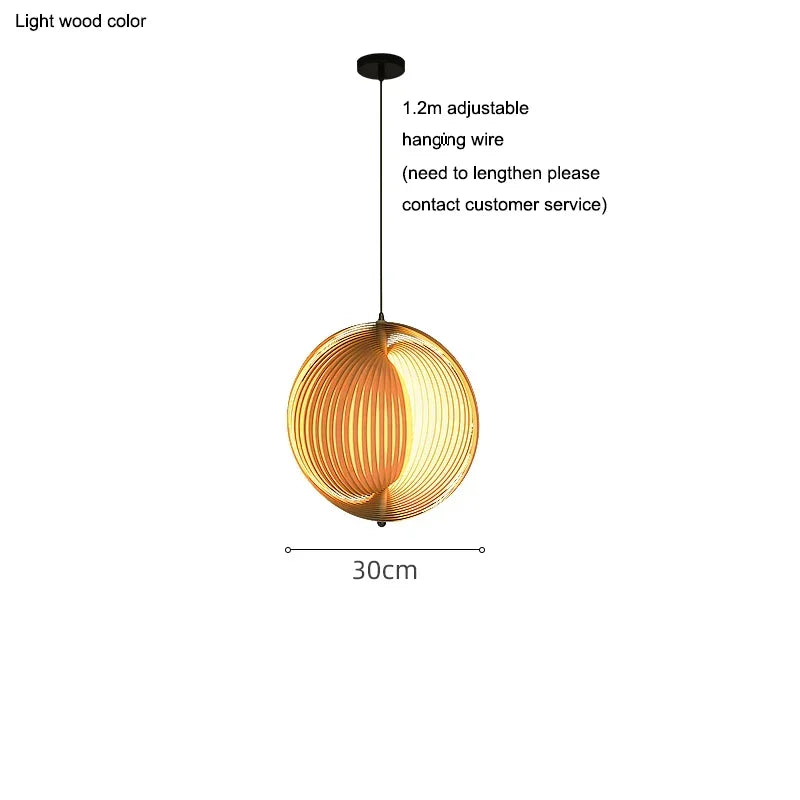 Wabi Sabi Wooden LED Pendant Lights for Home Decor and Lighting